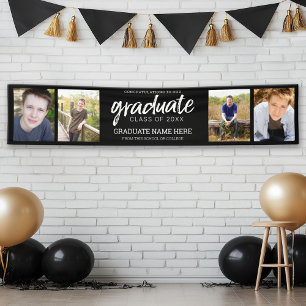 4 Foto Virtual Afstuderen Class of add year Black Spandoek
