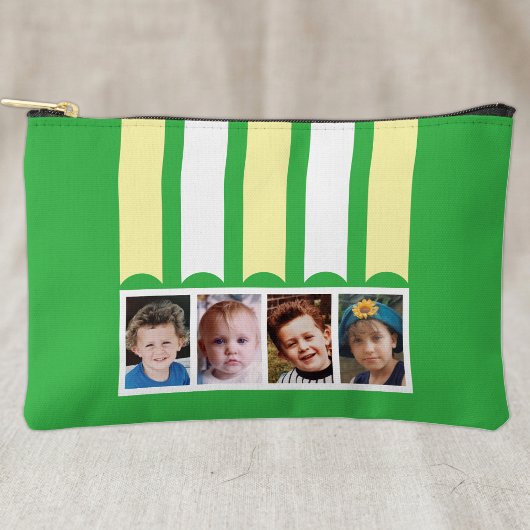 4 foto voeg naam toe wit groen geel etui