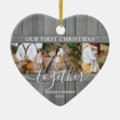 4 Foto voor het eerst Paspoortfoto's met samen gri Keramisch Ornament (Voorkant)