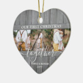 4 Foto voor het eerst Paspoortfoto's met samen gri Keramisch Ornament (Links)