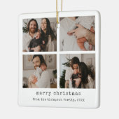 4 Foto Vrolijke Kerstvakantie Keramisch Ornament (Links)