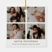 4 Foto Vrolijke Kerstvakantie Keramisch Ornament (Achterkant)