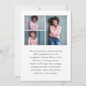 4 Foto White Overlay Elegant Script Afstuderen Aankondiging (Achterkant)