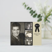 4-foto zwarte en beige Afstudeerder kaart (Staand voorkant)