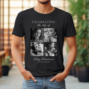 4 Foto Zwarte Herdenkings T-shirt – Een Leven Vier