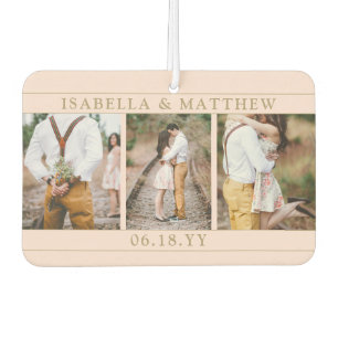 4 Fotobruiloft Collage Blush Pink & Gold Heart Luchtverfrisser