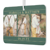 4 Fotobruiloft collage Elegant Green & Gold Heart Luchtverfrisser (Links)