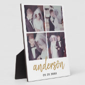 4 Fotobruiloft Collage Handgeschreven naam Fotoplaat (Zijkant)