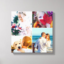 4 Fotocanvas afgeronde witte Sjabloon Canvas Afdruk
