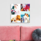 4 Fotocanvas afgeronde witte Sjabloon Canvas Afdruk (Insitu (Woonkamer))