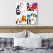 4 Fotocanvas afgeronde witte Sjabloon Canvas Afdruk (Insitu (Slaapkamer))