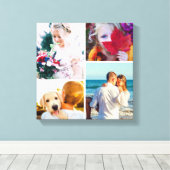 4 Fotocanvas afgeronde witte Sjabloon Canvas Afdruk (Insitu (Houten vloer))
