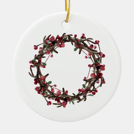 4 Fotocollage | Aangepaste feestdagen — Groetfamil Keramisch Ornament (Voorkant)