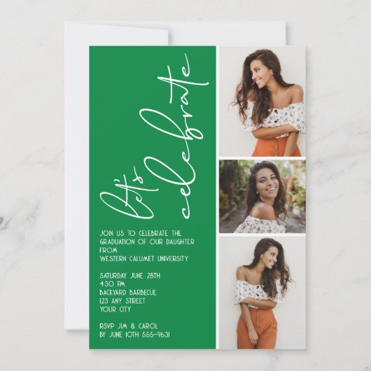 4 Fotocollage Afstuderen Groen Kaart (Achterkant)
