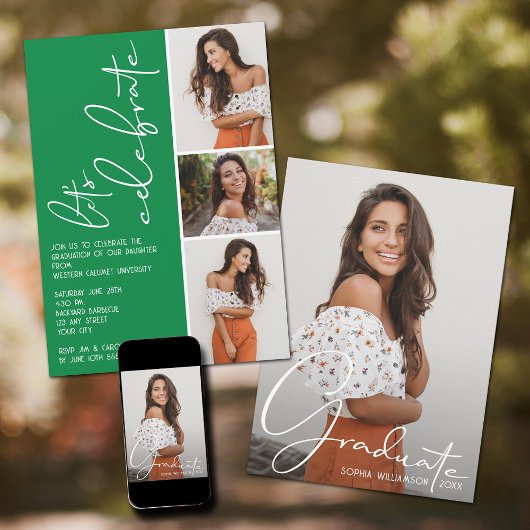 4 Fotocollage Afstuderen Groen Kaart