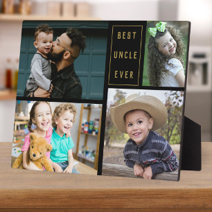 4 Fotocollage Beste oom ooit zwart en goud Fotoplaat