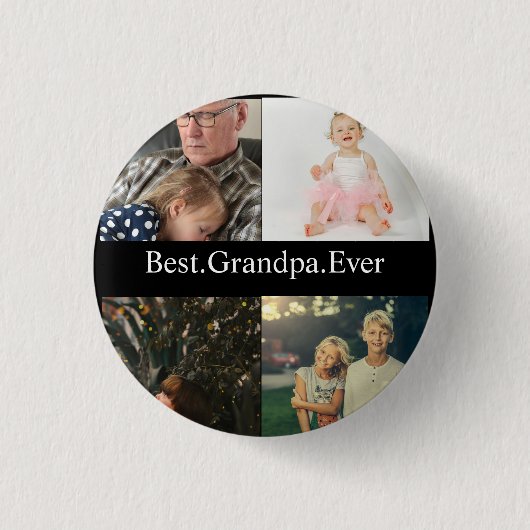 4 Fotocollage beste opa ooit Ronde Button 3,2 Cm (Voorkant)