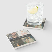 4 Fotocollage beste opa ooit Stenen Onderzetter (Zijkant)