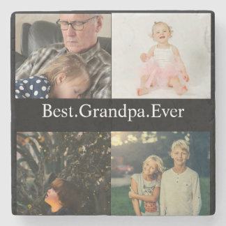 4 Fotocollage beste opa ooit Stenen Onderzetter