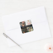 4 Fotocollage beste opa ooit Vierkante Sticker (Envelop)