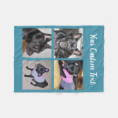 4 Fotocollage | Blue Fleece Dog Blanket Deken (Voorkant (Horizontaal))