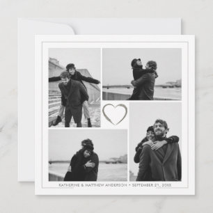 4 Fotocollage Bruiloft Jubileum Naam & Datum Aankondiging