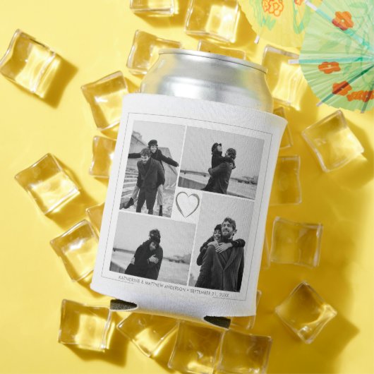 4 Fotocollage Bruiloft Jubileum Naam & Datum Blikjeskoeler (Insitu Zomer)