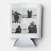 4 Fotocollage Bruiloft Jubileum Naam & Datum Blikjeskoeler (Voorkant)