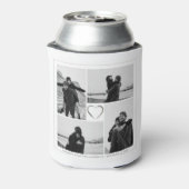 4 Fotocollage Bruiloft Jubileum Naam & Datum Blikjeskoeler (Blikje Achterkant)