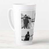 4 Fotocollage Bruiloft Jubileum Naam & Datum Latte Mok (Linkerhoek)