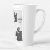 4 Fotocollage Bruiloft Jubileum Naam & Datum Latte Mok (Rechts)