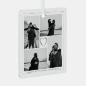 4 Fotocollage Bruiloft Jubileum Naam & Datum Metalen Ornament (Voorkant Rechts)