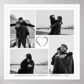 4 Fotocollage Bruiloft Jubileum Naam & Datum Poster (Voorkant)