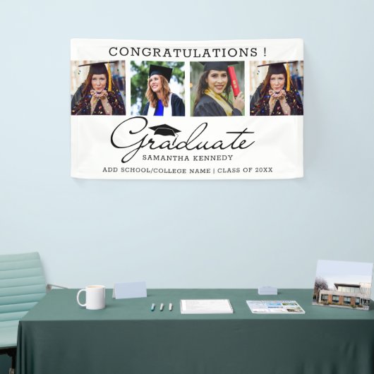 4 Fotocollage Congrats Afstuderen 2025 Afstuderen Spandoek (Beurs)