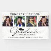 4 Fotocollage Congrats Afstuderen 2025 Afstuderen Spandoek (Horizontaal)