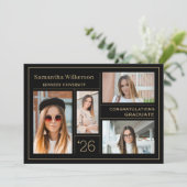 4 Fotocollage Congrats Afstuderen Elk jaar toevoeg Aankondiging (Staand voorkant)
