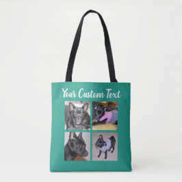 4 Fotocollage | Dog Green Canvas tas