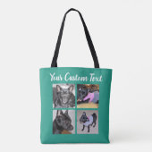 4 Fotocollage | Dog Green Canvas tas (Achterkant)