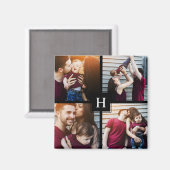 4-Fotocollage en -monogram Magneet (Voorkant / Achterkant)