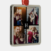 4-Fotocollage en -monogram Metalen Ornament (Rechts)