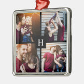 4-Fotocollage en -monogram Metalen Ornament (Links)