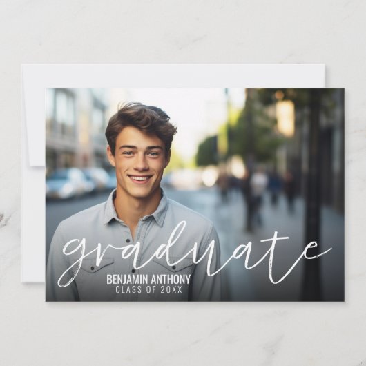 4 Fotocollage - Full Pic Mod Graduparty Kaart (Voorkant)