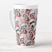4 Fotocollage - funky hexagon patroon Latte Mok (Linkerhoek)