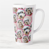 4 Fotocollage - funky hexagon patroon Latte Mok (Rechts)