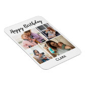 4 Fotocollage gepersonaliseerd script verjaardag Magneet (Rechterzijde)