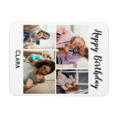 4 Fotocollage gepersonaliseerd script verjaardag Magneet (Horizontaal)