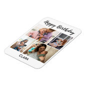 4 Fotocollage gepersonaliseerd script verjaardag Magneet (Linkerzijde)
