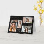 4 Fotocollage Gold Gefeliciteerd Afstuderen Kaart (Gele Bloem)