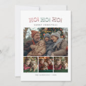 4 Fotocollage Grappig Ho Ho Ho Kerstmis Feestdagenkaart (Voorkant)