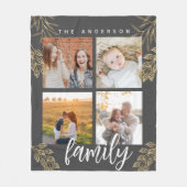 4 Fotocollage grid script Fleece Blanket Deken (Voorkant)